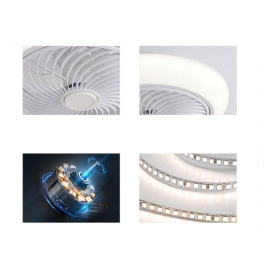 Ventilador de Techo DC CEILY SPIRAL 36W 6 Velocidades Luz LED Control App y Mando