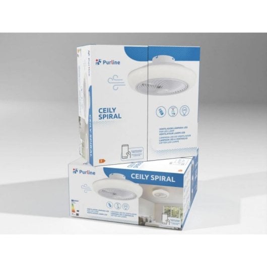 Ventilador de Techo DC CEILY SPIRAL 36W 6 Velocidades Luz LED Control App y Mando
