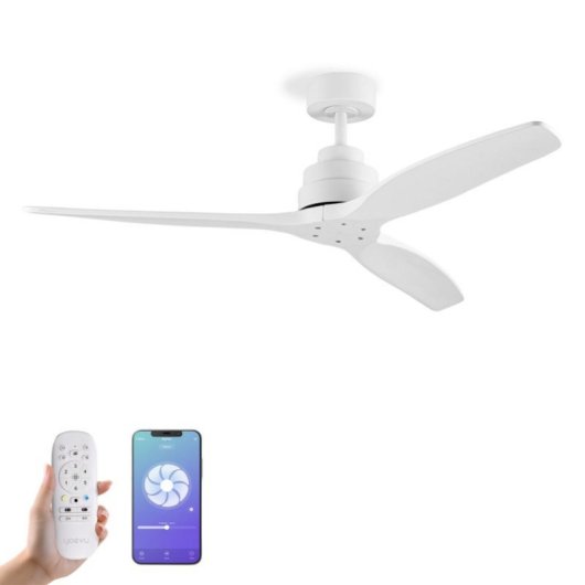 Ventilador de Techo HELIX 132cm Motor DC Ultrasilencioso Aspas Madera Haya Alexa App