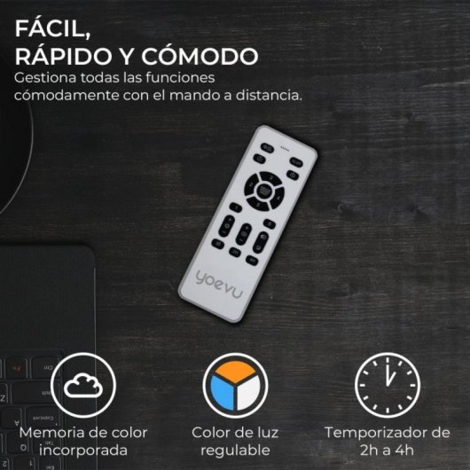 Ventilador de techo LED con luz regulable, 6 velocidades, aspas retráctiles y control remoto