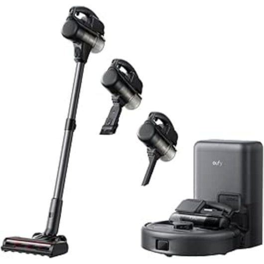 Robot Aspirador eufy E20 3 em 1 com esvaziamento automático e 30000 Pa, filtragem 5 etapas, Pro-Detangle Comb
