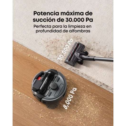Robot Aspirador eufy E20 3 em 1 com esvaziamento automático e 30000 Pa, filtragem 5 etapas, Pro-Detangle Comb