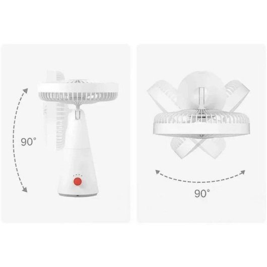Ventilador Portátil Xiaomi Mini Fan Blanco 4000mAh 7 aspas Oscilación 90° Silencioso