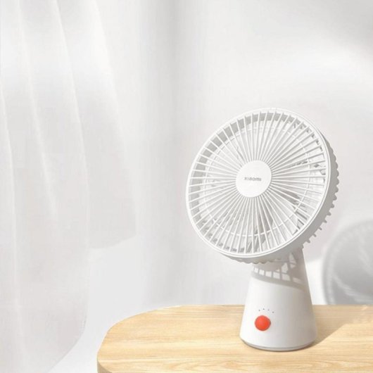 Ventilador Portátil Xiaomi Mini Fan Blanco 4000mAh 7 aspas Oscilación 90° Silencioso