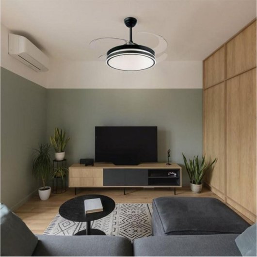 Ventilador de techo Rodas Bel Air 72W LED, 4 aspas retráctiles, mando a distancia, 3 tonos de luz