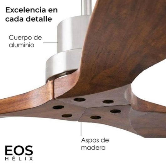 Ventilador de techo HELIX sin luz 132cm motor DC ultrasilencioso aspas madera haya Alexa App