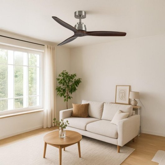 Ventilador de techo HELIX sin luz 132cm motor DC ultrasilencioso aspas madera haya Alexa App