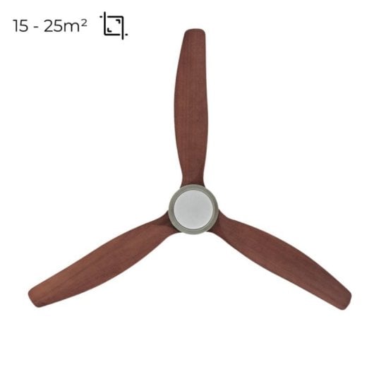 Ventilador de techo HELIX 132cm, motor DC, aspas madera haya, LED regulable, Alexa/App