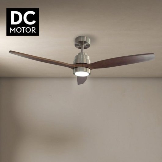 Ventilador de techo HELIX 132cm, motor DC, aspas madera haya, LED regulable, Alexa/App