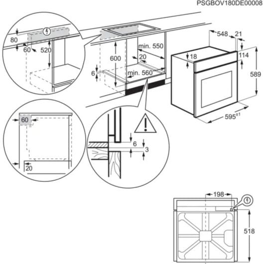 Horno eléctrico Electrolux EOF4P46X 72 L Inox con función de autolimpieza
