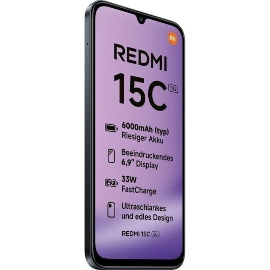 Xiaomi REDMI 15C 5G 4GB 128GB 6.9" Preto Meia-Noite