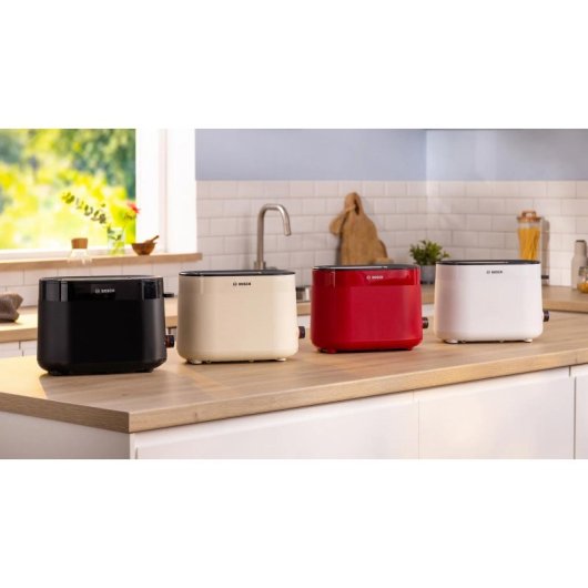 Tostadora Bosch MyMoment TAT2M121 950W 2 Ranuras Blanca Libre de BPA Plástico Control Giratorio