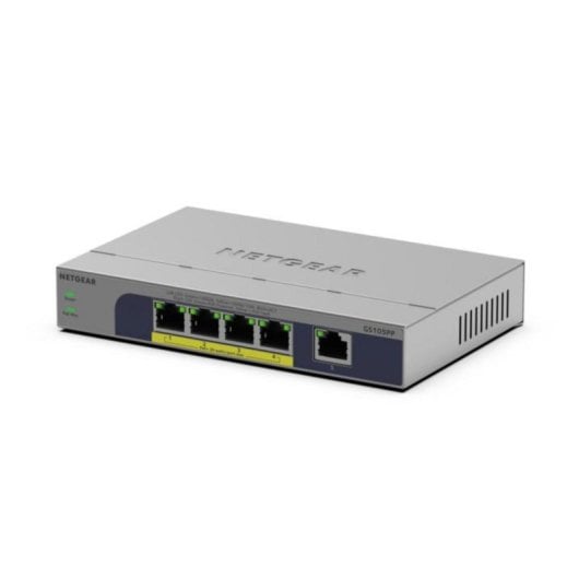 Gigabit Ethernet 5-Port Switch mit PoE+ 30W pro Port und Wand-/Desktop-Montage
