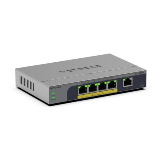5-Port Gigabit Switch mit PoE+ und 120W PoE-Budget, Montierbar, Unmanaged, Grau