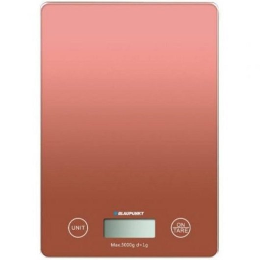 Báscula de Cocina Electrónica Blaupunkt BP4013, Superficie Cristal, Alta Precisión, 5kg, Naranja Claro