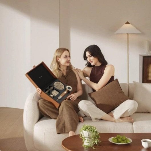 Secador de Cabelo Iónico Profissional Dreame Hair Miracle 1600W 4 Temperaturas 2 Velocidades com Acessórios LCD Ouro