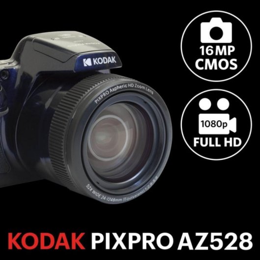 Câmara Digital Compacta Kodak Pixpro Astro Zoom AZ528 16MP 52x Zoom Óptico Sensor CMOS WiFi