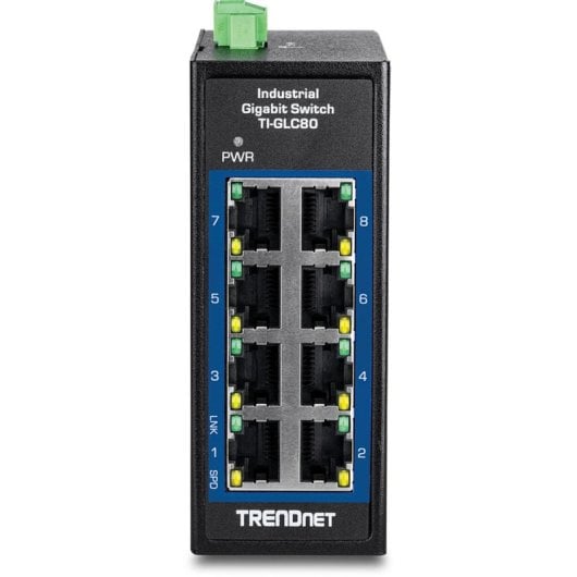 Trendnet TI-GLC80 Unmanaged Gigabit Ethernet Switch 8 Ports DIN-Rail Wandmontage