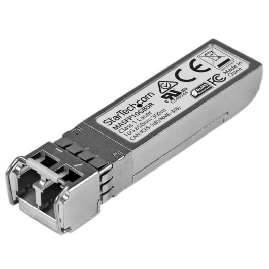 SFP+ LWL Transceiver 10GbE Multimode LC 300m 850nm Hot-Swap Aluminium Silber