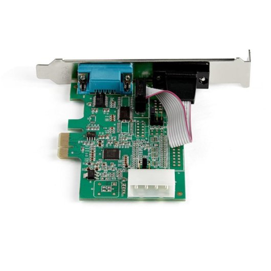 PCIe 2 Port Seriell RS232 Adapter 921,6Kbps Green Asix AX99100 16950 UART