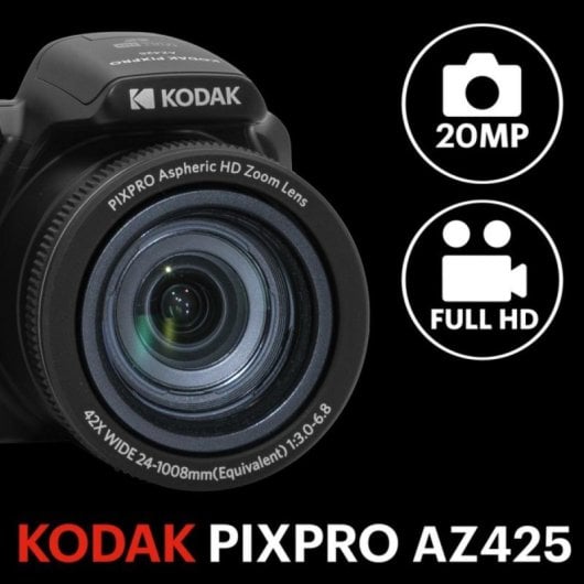 Câmara Digital Compacta Kodak Pixpro AZ425 20 MP 42x Zoom Óptico Sensor CCD Pack SD 32GB Bolsa