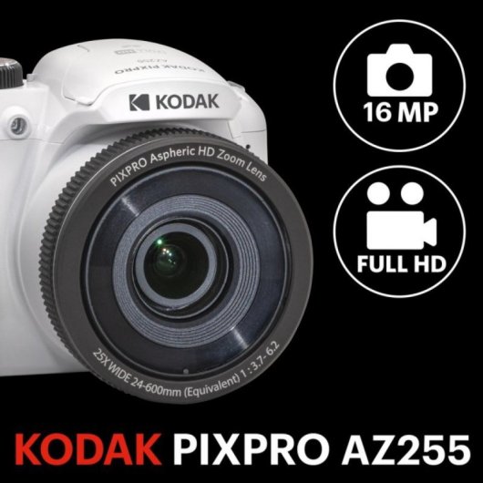 Câmara Digital Compacta Kodak Pixpro Astro Zoom AZ255 16MP 25x Zoom Óptico Sensor CCD Estabilização de Imagem LCD 3” AA