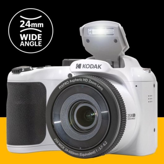 Câmara Digital Compacta Kodak Pixpro Astro Zoom AZ255 16MP 25x Zoom Óptico Sensor CCD Estabilização de Imagem LCD 3” AA