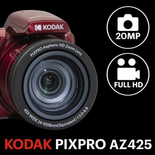 Fotocamera Bridge Kodak Pixpro AZ425 20 MP 42x Zoom Ottico 24 mm Full HD Stabilizzatore Immagine
