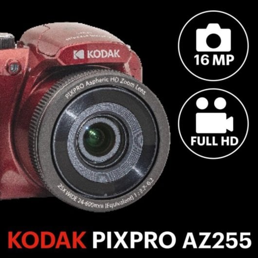 Câmara Digital Compacta Kodak Pixpro Astro Zoom AZ255 16 MP 25x Zoom Óptico Sensor CCD Estabilizador Óptico LCD 3" AA