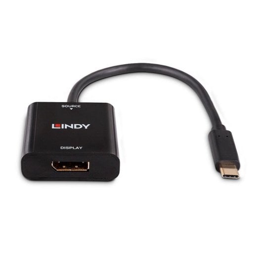 Convertidor USB-C a DisplayPort 4K 144Hz Negro 0.21m ABS Compatible HDCP 2.2