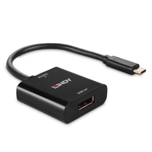 Convertidor USB-C a DisplayPort 4K 144Hz Negro 0.21m ABS Compatible HDCP 2.2