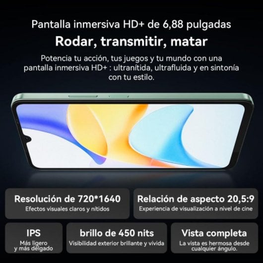 Smartphone Blackview Shark 6 5G 8GB RAM 128GB 6.88" 5000mAh Huella dactilar NFC Android 15 Negro