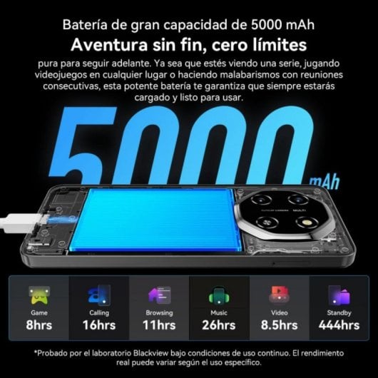 Smartphone Blackview Shark 6 5G 8GB RAM 128GB 6.88" 5000mAh Huella dactilar NFC Android 15 Negro