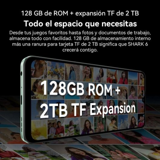 Smartphone Blackview Shark 6 5G 8GB RAM 128GB 6.88" 5000mAh Huella dactilar NFC Android 15 Negro