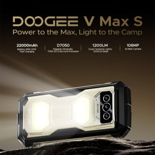 Smartphone DOOGEE V Max S 5G 8 Go 256 Go 6,58" 22000 mAh Android 14 NFC Face ID Gris