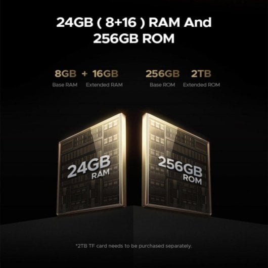 Smartphone DOOGEE V Max S 5G 8GB 256GB 6.58" 22000mAh Android 14 NFC Face ID Dorado