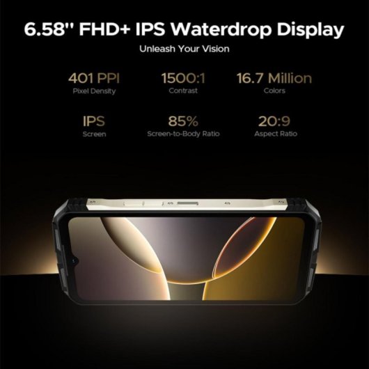 Smartphone DOOGEE V Max S 5G 8GB 256GB 6.58" 22000mAh Android 14 NFC Face ID Dorado
