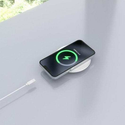 Kabelloses USB-C Ladegerät 15W Weiß Qi-kompatibel mit Schutzfunktionen