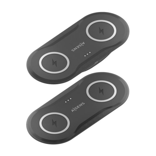 Cargador Wireless USB-C 15W 2 en 1 pour Smartphone et Écouteurs, Noir