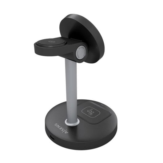 Cargador sans fil USB-C 3 en 1 15W pour mobile, Apple Watch, écouteurs, noir