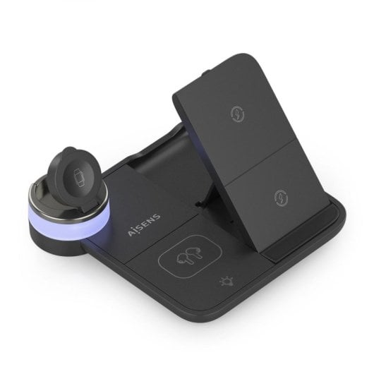Cargador USB-C 4 en 1 15W pour Smartphone, Apple Watch, Écouteurs, Noir