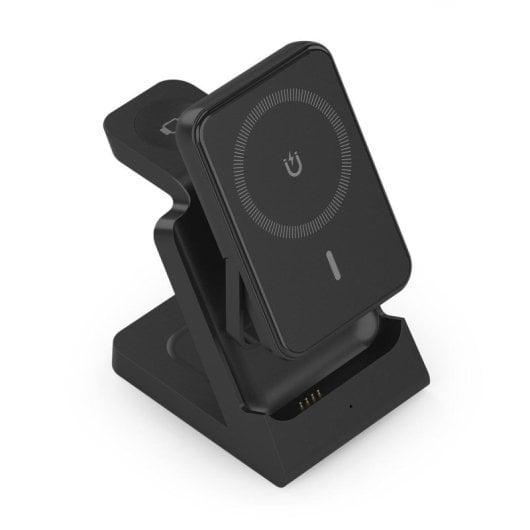Cargador sans fil USB-C 4 en 1 de 15W pour Smartphone, Apple Watch et écouteurs, Noir