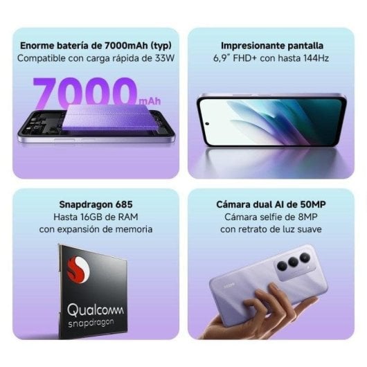 Xiaomi REDMI 15 4G 8GB 256GB 6.9" Púrpura Arenoso
