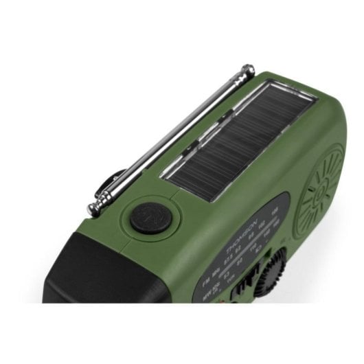 Thomson RT260 Rádio Portátil Solar de Emergência com 2000mAh, USB-C, AM/FM/MW, Lanterna LED e IPX3 Verde