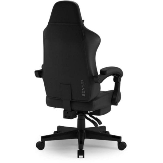 Silla Gaming Sense7 Devon Negra, Respaldo Reclinable FlowTech™ 90°-135°, Tapizado Alcantara o Piel Eco, Soporta hasta 12