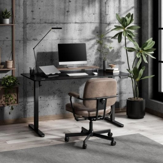 Escritorio eléctrico SENSE7 NOJO Light 140x70cm, altura ajustable, memoria 3 posiciones, MDF y acero, hasta 70kg, soport