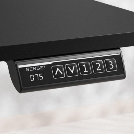 Escritorio eléctrico SENSE7 NOJO Light 140x70cm, altura ajustable, memoria 3 posiciones, MDF y acero, hasta 70kg, soport