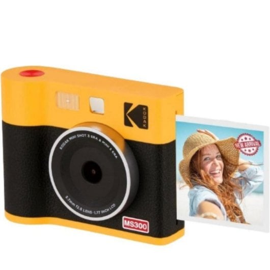 Câmara Digital Compacta Kodak Mini Shot 3 ERA 4PASS 10MP Impressão Bluetooth Sublimação Foco Automático Retro