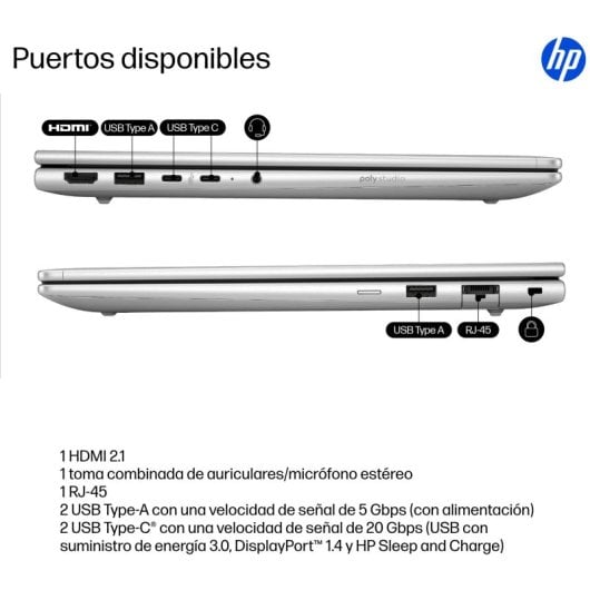 Portátil HP ProBook 4 G1i 14" Intel Core Ultra 7 255U 16GB 512GB SSD AI PC Windows 11 Pro