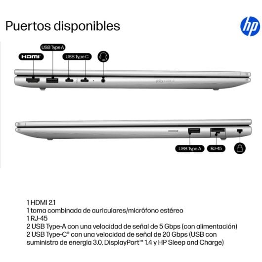 Portátil HP ProBook 4 G1i 16" Intel Core Ultra 5 12C 16GB 512GB SSD AI PC